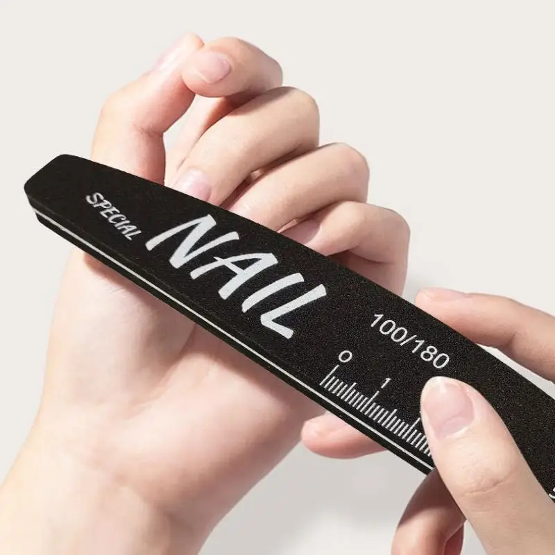 Juego de limas de uñas con escala, 5 uds., doble cara, grano 80-240, lima de uñas, pulidor, herramienta de manicura