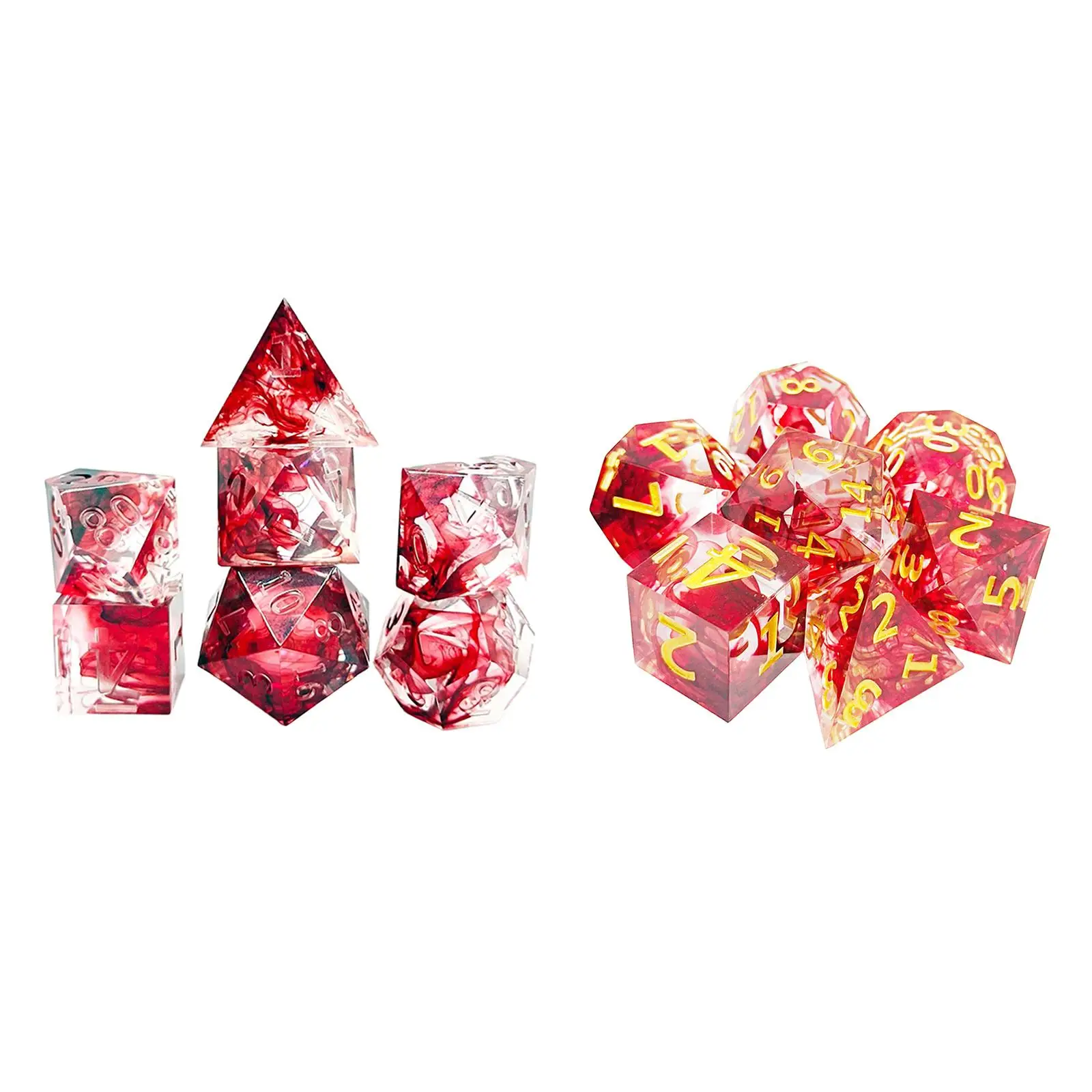 

7 шт. многогранные игральные кости с кристаллами и эффектом ролевой игры для карточных игр, ролевые кубики