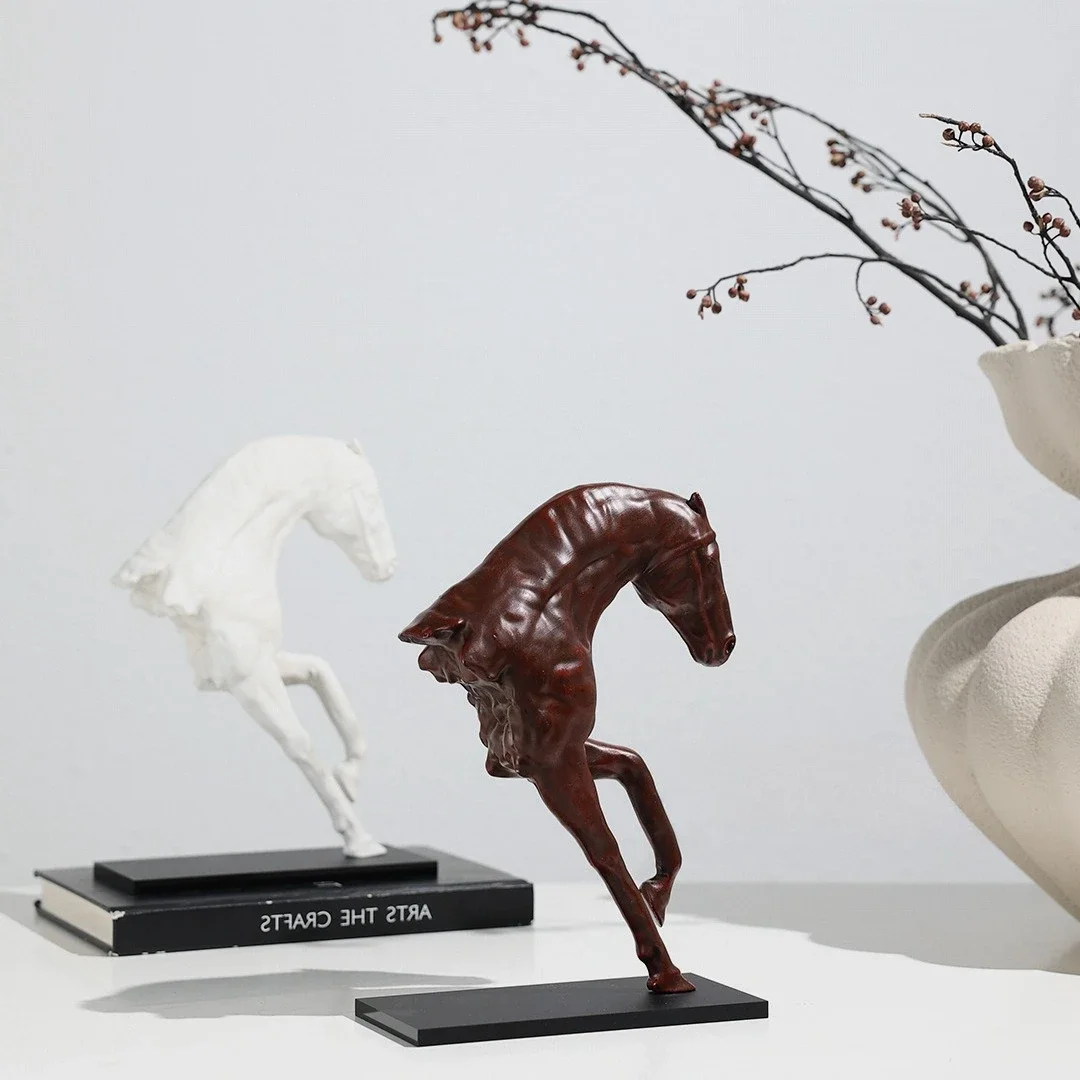 Resin Handicrafts Simulated Animal Sculptures Retro Horse Sculptures Horses Heads Horse-shaped Statue Home Decoration