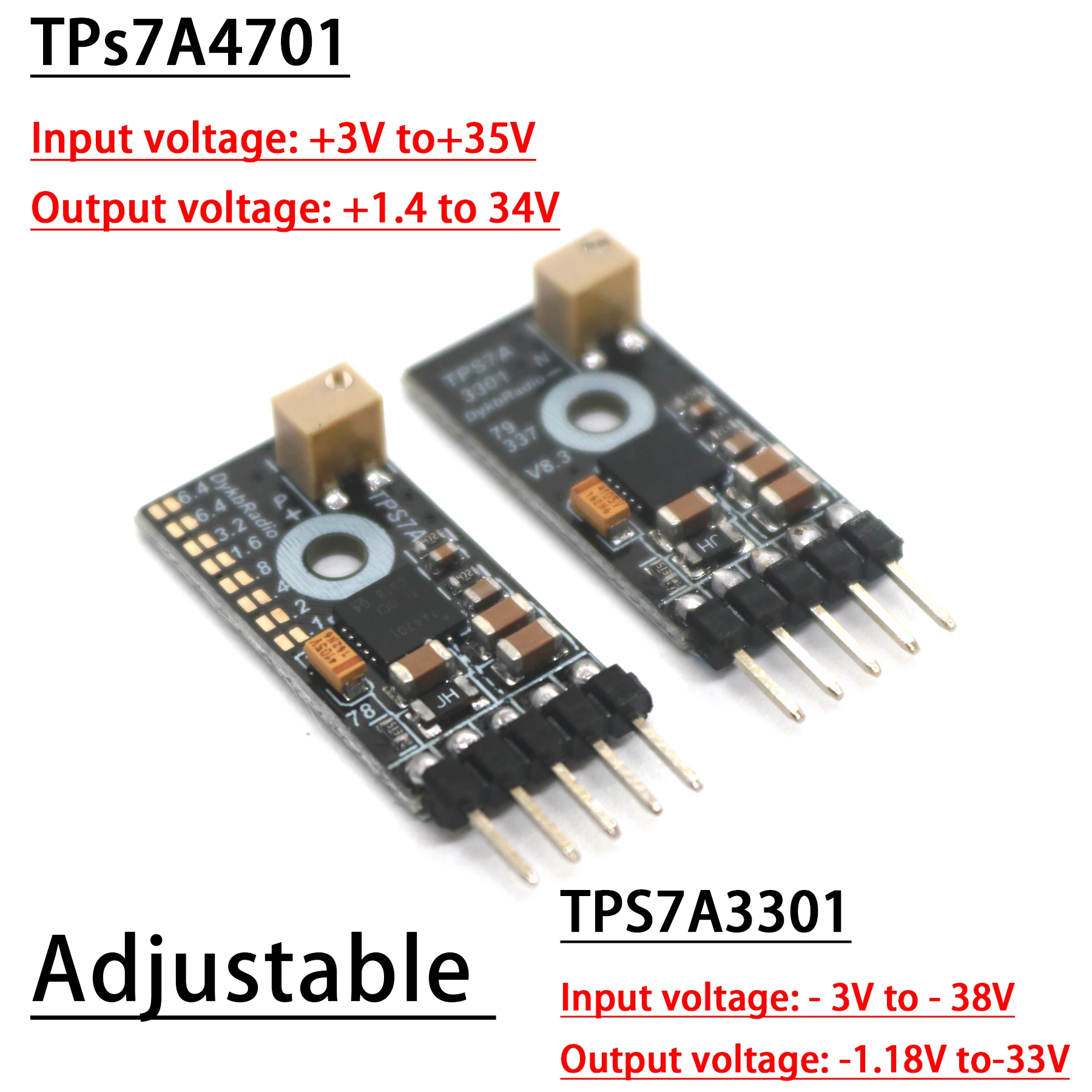 

TPS7A4701 TPS7A3301 Audio RF Linear Power Supply Low Noise Positive Negative Power DC 5V 12V 15V 19V 24V Buck Decoder Amplifier