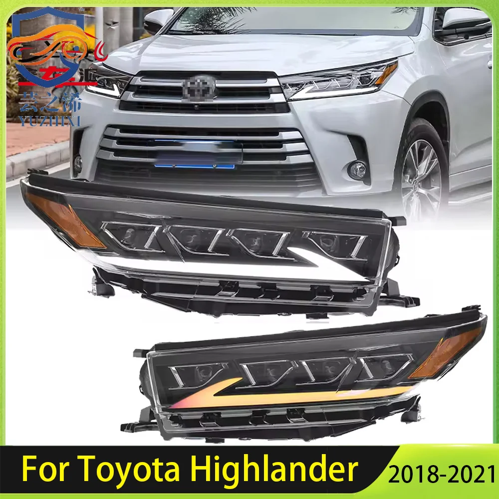 

XCH Car Headlights for Toyota Highlander 2018-2021 LED Car Lamps Daytime Running Lights Dynamic Turn Signals Car Accessories