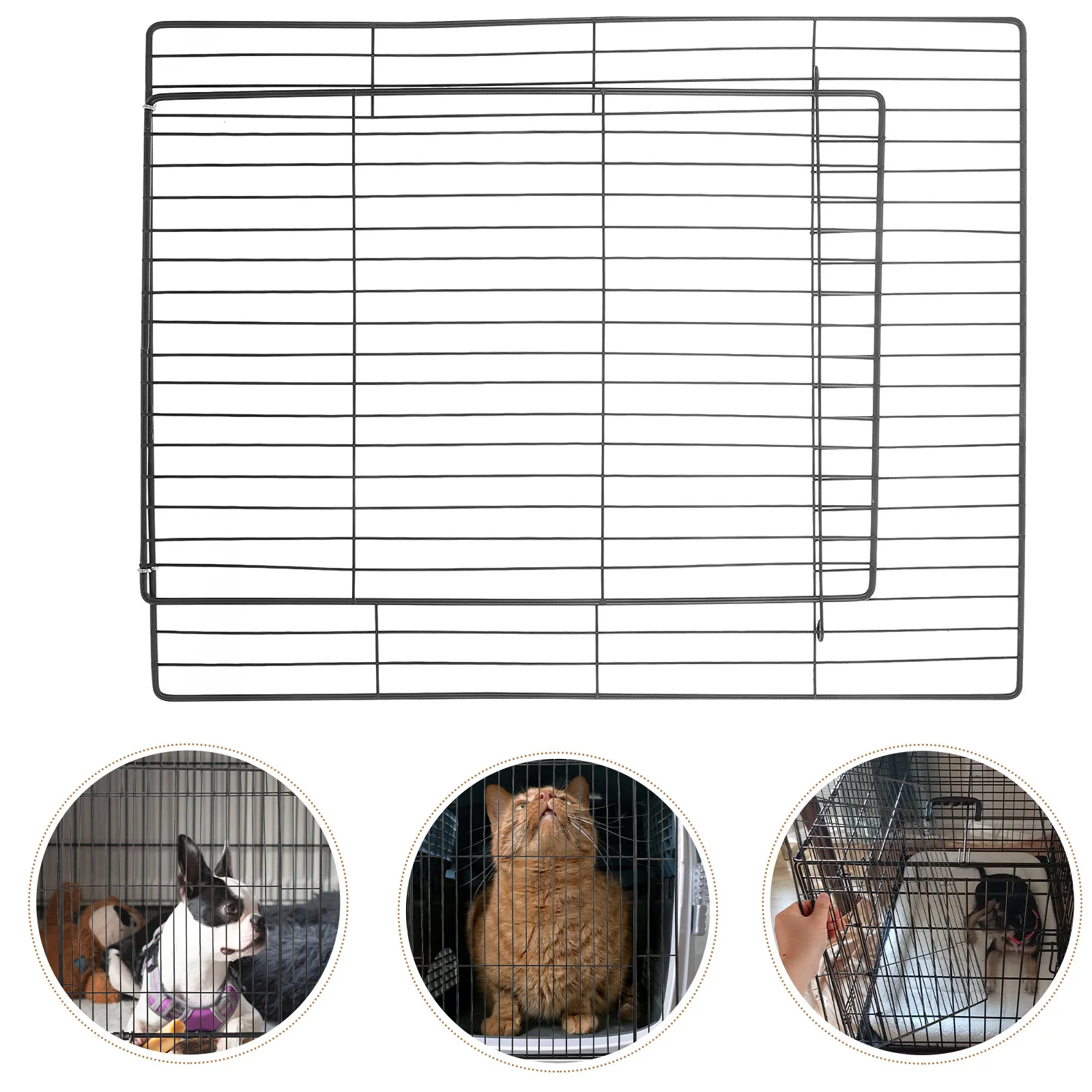 

DIY Metal Wire Detachable Cat Cage Door Panel Secure Escape Proof Easy Install Cat Playpen Enclosure Kitten Playpen Door