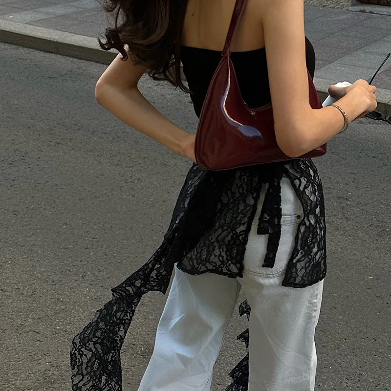 مثير الفرنسية تانك القمم بلون التخسيس أكمام Hotsweet بروتيل موضة شارع العليا سترة الحفلات 2025 جديد إمرأة