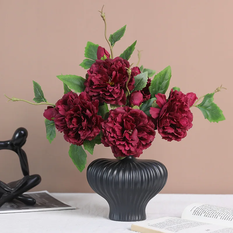 

1PC Large Peony Artificial Flowers 2 Head Silk Peony Fake Flowers Wedding Dining Table Home Decor Bouquet Decoration