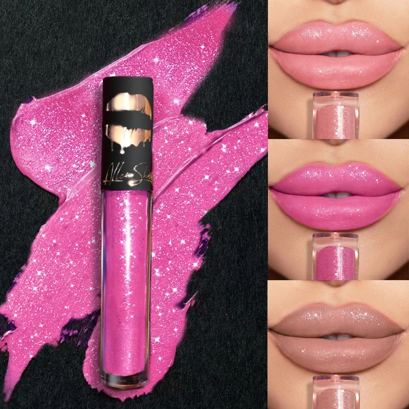 

European & American Lip Collection - Glitter Lipstick, Shimmer Lip Mud & Matte Velvet Lip Gloss, High Pigment for Daily & Party