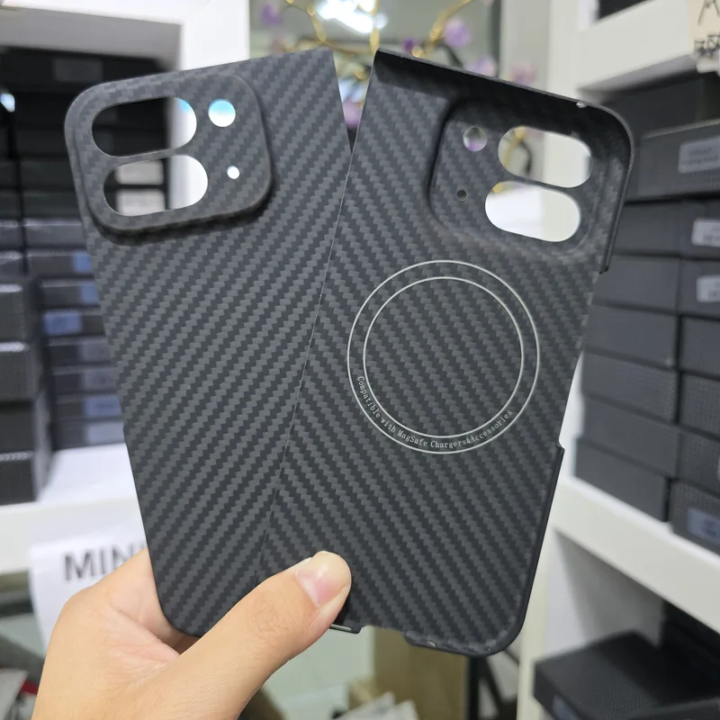 Para funda de cargador magnético para Google Pixel 9 Pro, funda plegable de fibra de carbono Real, cubierta de fibra de aramida para Pixel 9Pro, funda Magsafe plegable