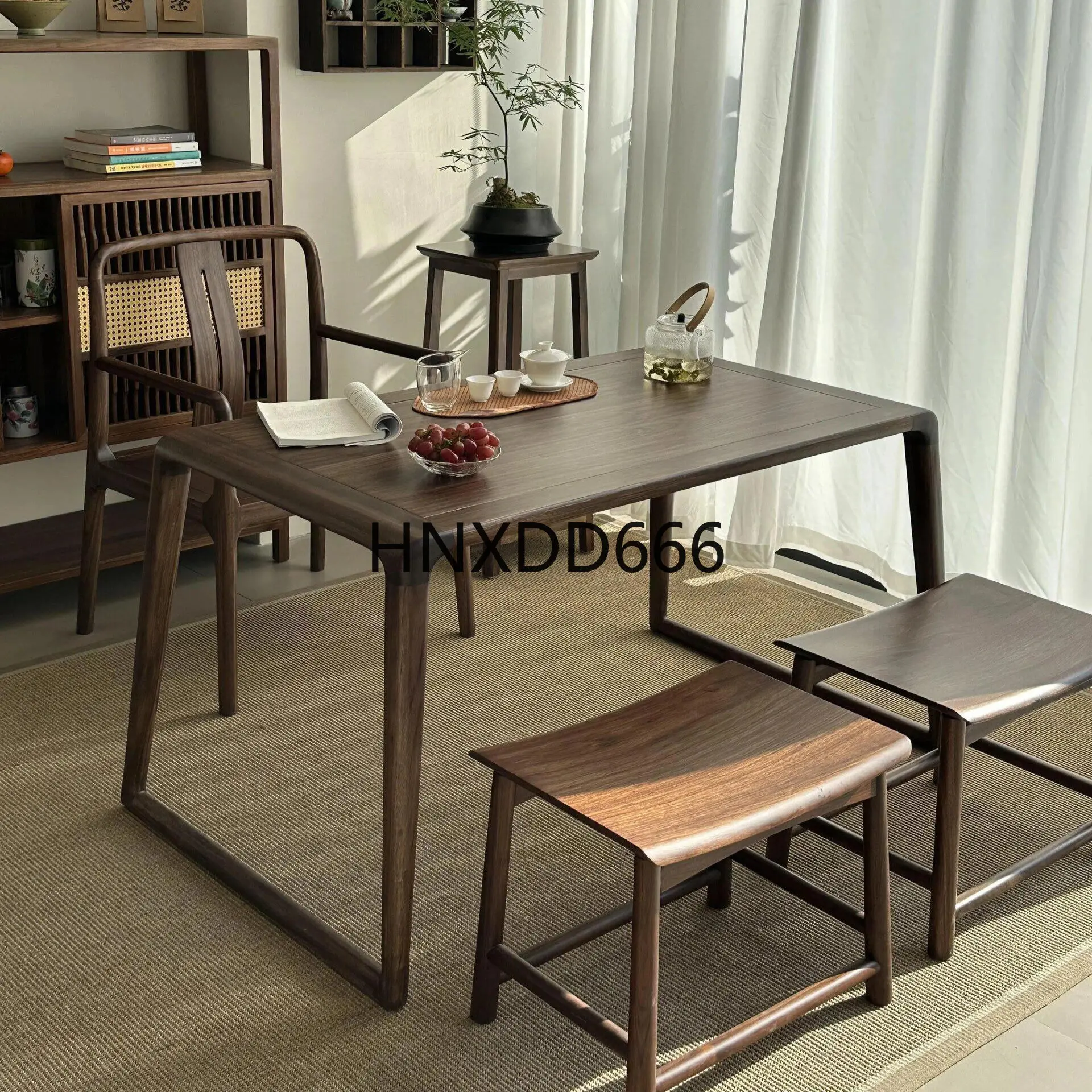 

New Chinese solid wood tea table and chair small apartment tea table