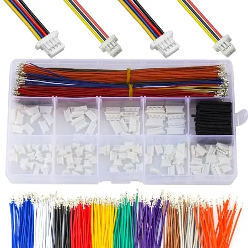 Zestaw złącze JST o podziałce 1.0mm JST-SH złącze mikro 1.0 z wstępnie zaciskanymi kablami Premium 28AWG, złącze SH 1.0mm (zestaw SH)