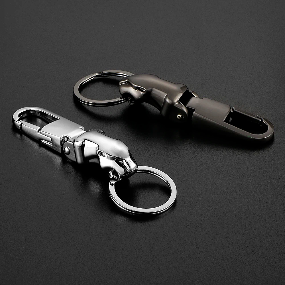 Alloy Leopard Head Auto Keychain Key Holder Keyring For Jaguar F-PACE XJ XE XF XJ F-TYPE E-PACE