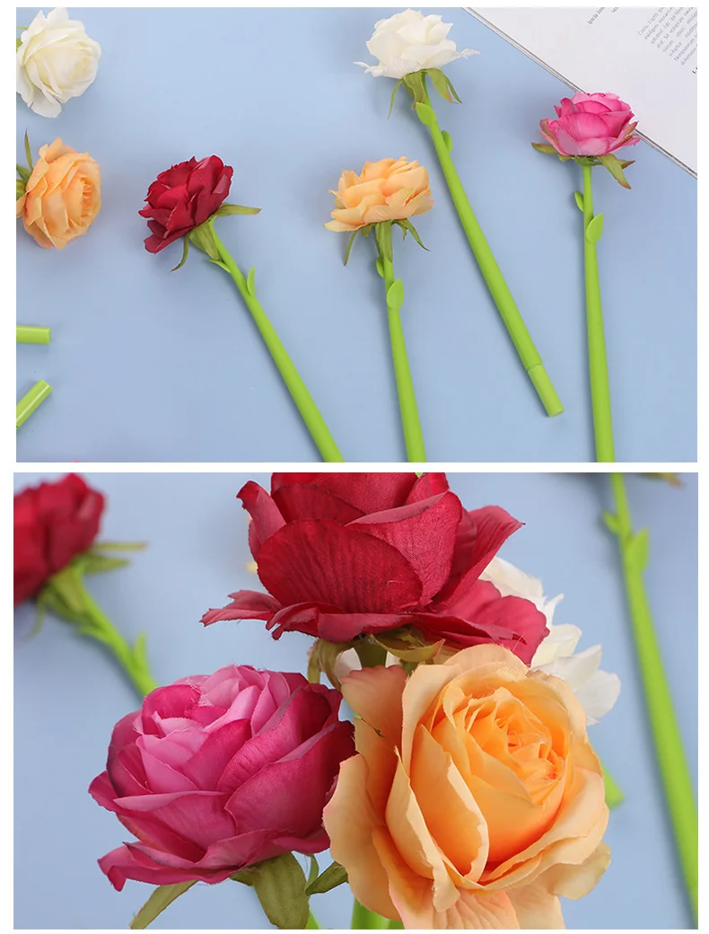 1-teiliger Lytwtw's süßer Kawaii-Gelstift mit Rosenblüten, für Büro, Schulbedarf, Schreibwaren, kreativ, süß, hübsch, weicher Stift – Detail 3