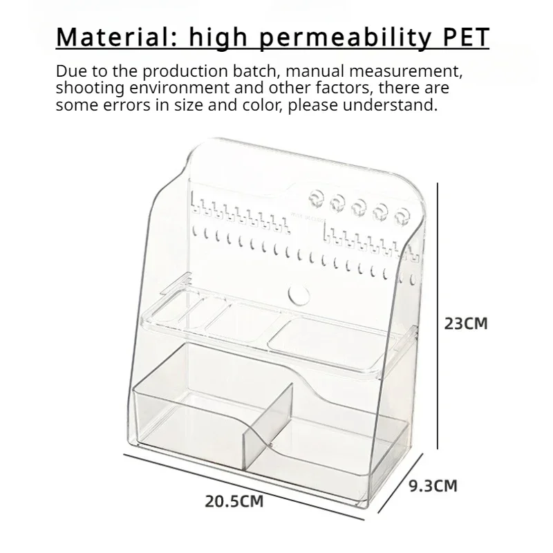 صندوق تخزين ماكياج معلق متين ، رف عرض سطح المكتب ، منظم المجوهرات