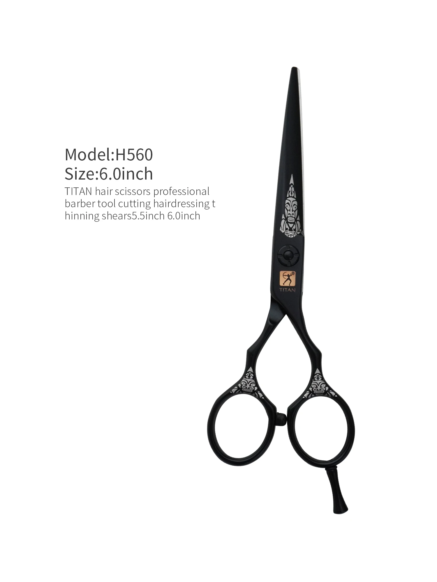 TITAN Haarschere Professionelles Friseurwerkzeug zum Schneiden und Ausdünnen von Haaren 5,5 Zoll 6,0 Zoll – Detail 3