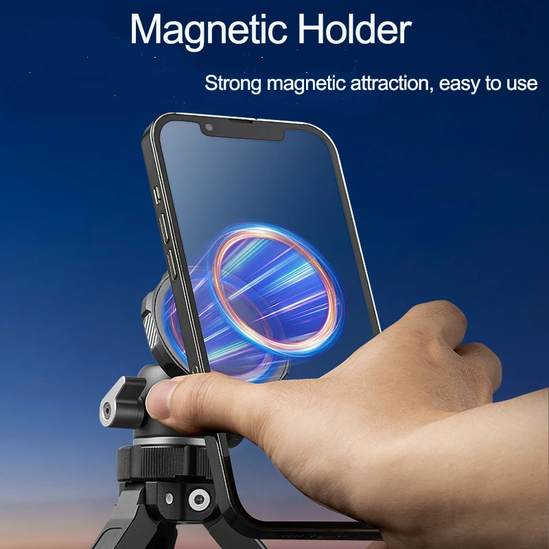 

Selens Magnetic Attraction PTZ Bracket Aluminum Alloy Photography Phone Stand Tripod For Phone Take Photo Video Live Streaming