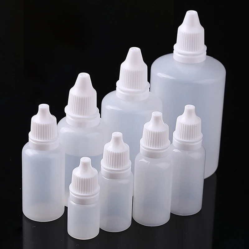 3/5/10/15/20/30/50/100ml Empty Plastic Squeezable Dropper Refillable Bottle Eye Liquid Convenient Leak Proof Design Bottles