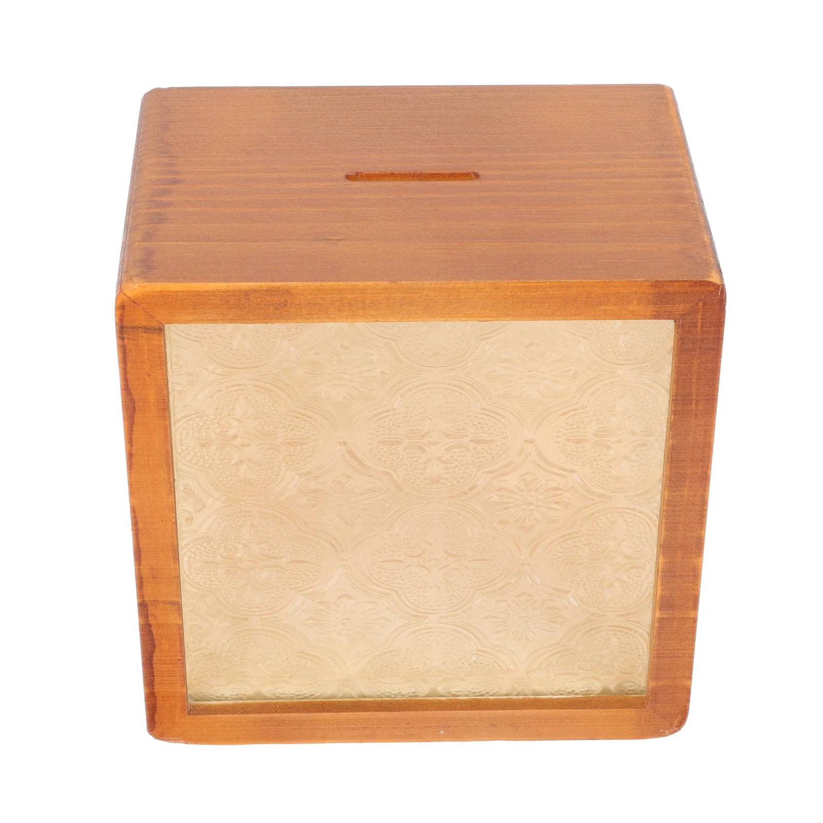 

Wooden Piggy Bank Made of High-End Wood Decorative Saving Pot for Children Tabletop Money Storage Box Transparent Glass Surface