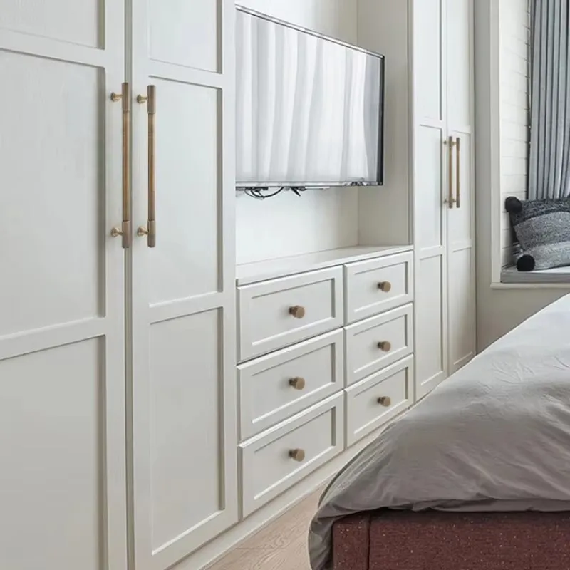 Со современным минималистским дизайном, подходящим для шкафов, комодов, шкафов, ящиков, обувных шкафов, мебельной ручкой из цельного бронзы