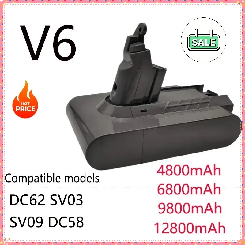 

⭐for Dyson V6 100% Original Dyson Vacuum Cleaner Battery suitable for21.6V DC62 SV03 SV09 DC58 (4.8Ah 6.8Ah 9.8Ah 12.8Ah)