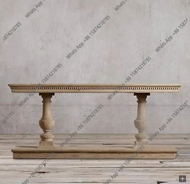 

American solid wood entrance table retro and old living room entrance foyer table decoration table back few furniture