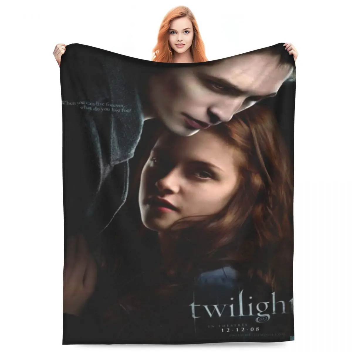 The Twilight Saga Edward Cullen Blanket Flannel Sofa Throw Blanket Breathable for Home Bedroom Travel Throws Bedspread Quilt