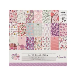 Creative Path 8 Inch Vintage Floral Scrapbooking Papers Purple Pink Flower Decorative Journaling Background Paper For Crafting