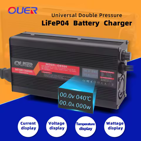 58.4V 8A LiFePO4 Charger Usd For 16S 48V 51.2V LiFePO4 Battery With Digital Display Fast Charging