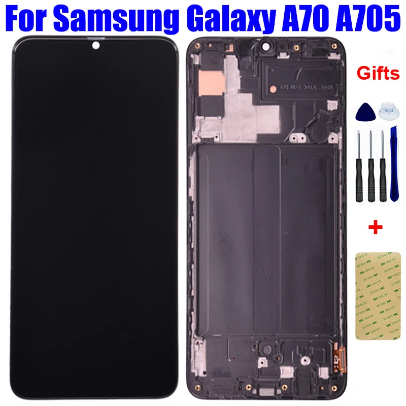 

For Samsung Galaxy A70 LCD A705 A705F SM-A705MN LCD Display Screen Pantalla with Touch Digitizer Sensor Panel Assembly Frame