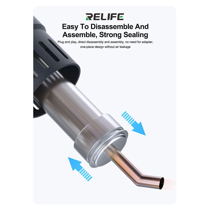 

RELIFE 861 Series Hot Air Nozzle Strong Sealing Multiple Specifications 45 Degree Curved Angle Welding Nozzle