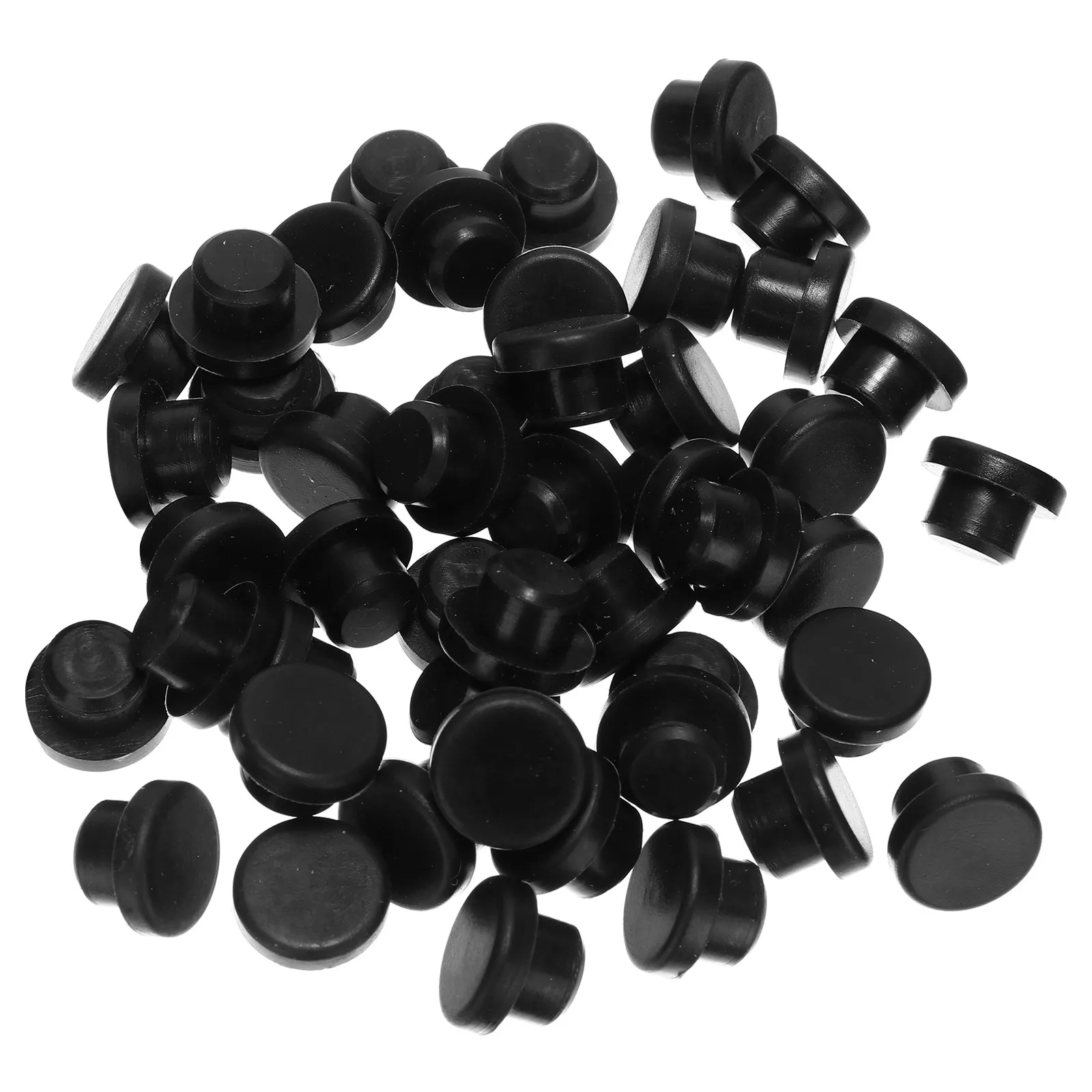 100pcs Waterproof Silicone Screw Hole Plugs – Black Shockproof Moisture-Resistant Furniture Tube Bungs & End Caps
