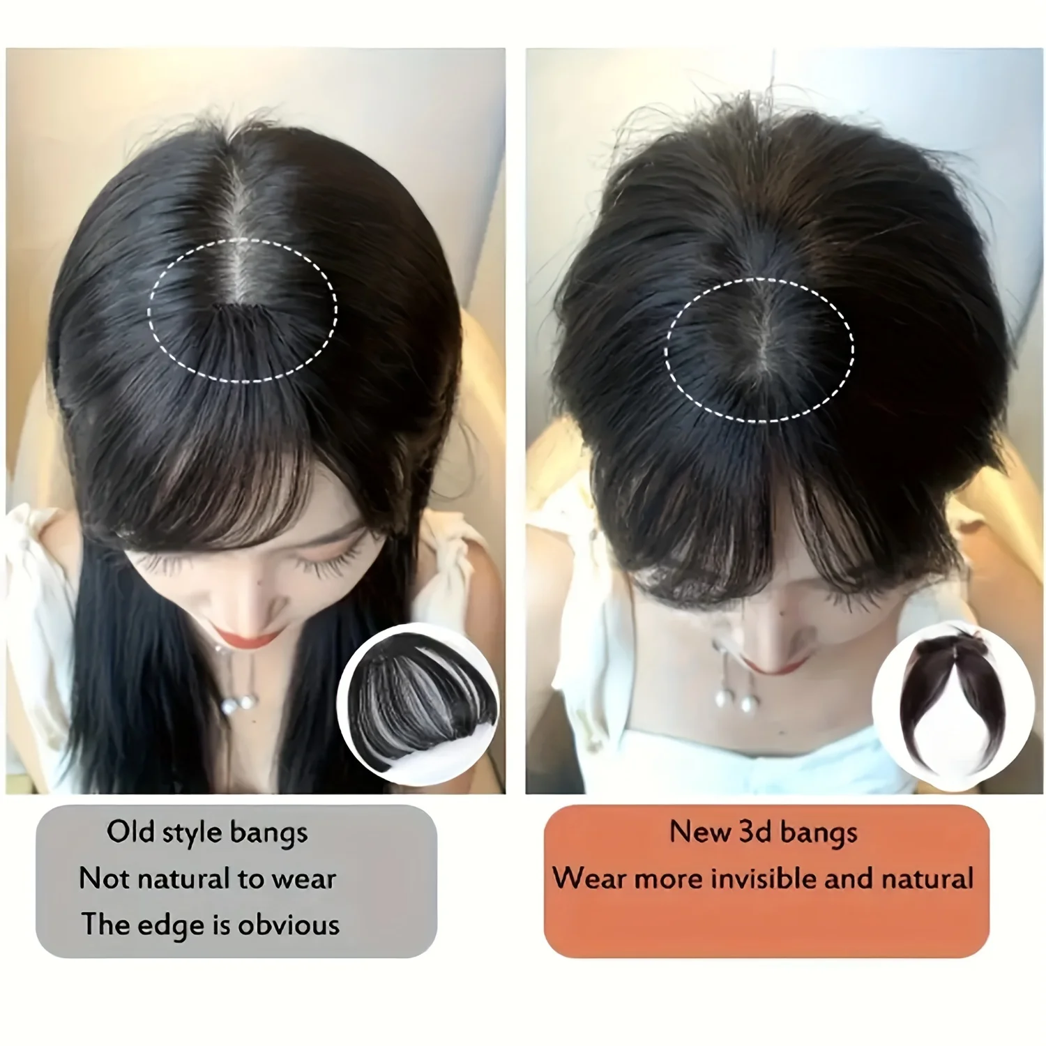 10-inch Volumizing Synthetic Bangs for Women: Chic Clip-In, Grey Coverage, and Thinning Hair Solution