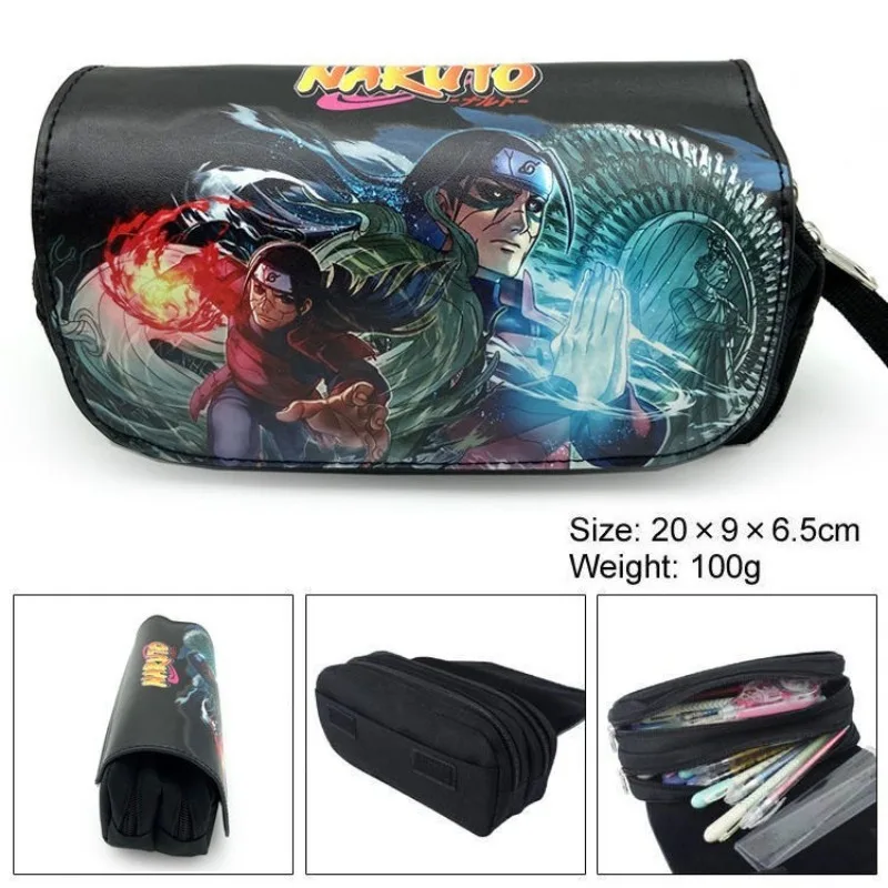 Naruto Anime Peripheral Pencil Case Student Storage Bag Uzumaki Naruto Sasuke Cartoon Pen Box Cosplay Props Accessories Gifts