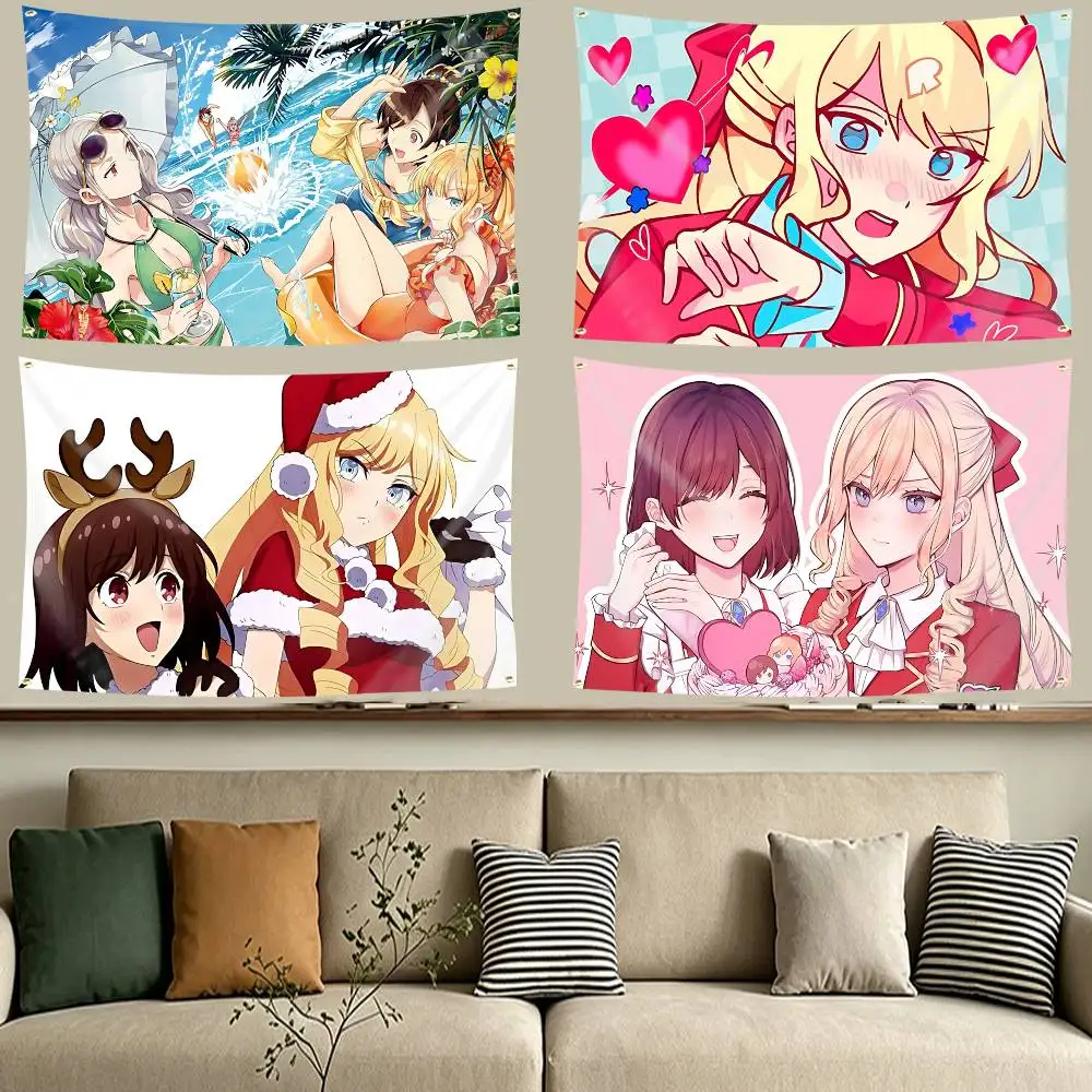 GL-Anime Im in Love with the V-Villainess Flag Tapestry Banner for Bedroom Living Room Outdoor Camping Custom Supported