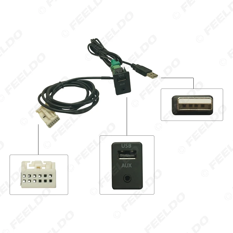 Car Audio AUX USB Switch + Wire Cable Adapter for BMW 3/5 Series E87 E90 E91 E92 X5 X6 AC516 AUX Adapter