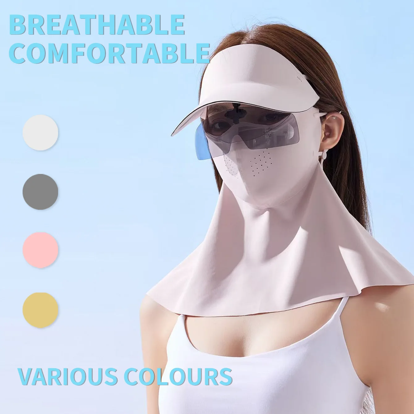 

1PC Sun-Protective Veil, 3-In-1 Face Mask And Sun Hat, Sunglasses, Summer Cycling Face Mask, Outdoor Sun Protection