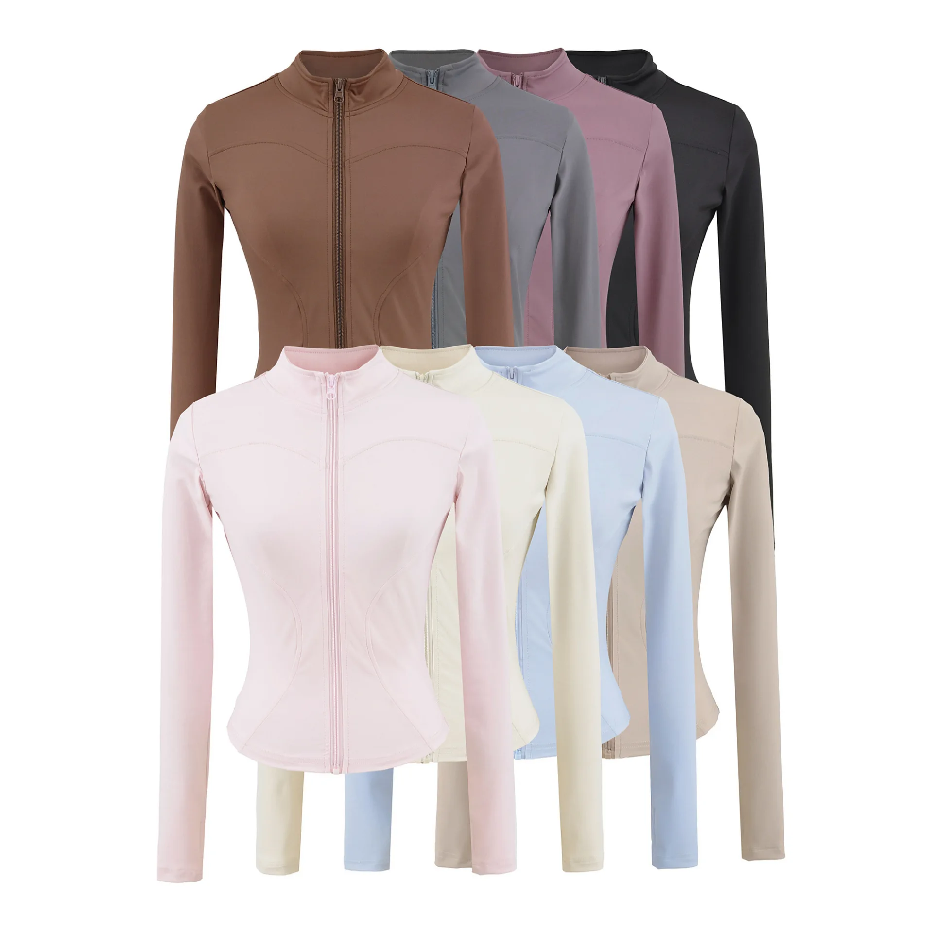 

Pure Desire Spicy Girl Zipper Long Sleeve Yoga Jacket Quick Dry Slimming Fitness Sportswear Women's Top Autumn Multi-Color