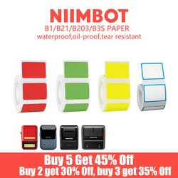 NiiMBOT-etiquetas térmicas de colores para ropa, papel impermeable, autoadhesivo para productos de oficina, B1/B21/B203/ B3s