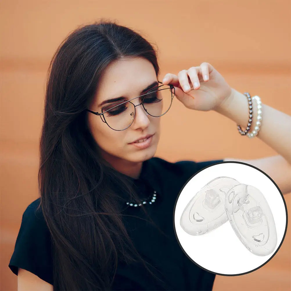 Silicone Eyeglass Nose Pads 40 Pairs Non Slip Soft Nose Cushions for Full Frame Glasses Sunglasses
