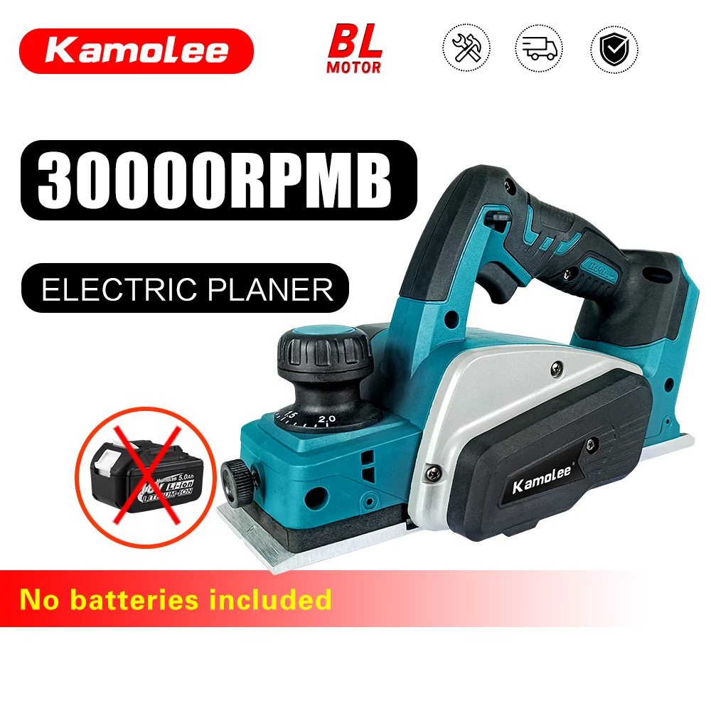 

Kamolee High Speed Rechargeable Brushless Electric Planer Portable Cordless Electric Trimmer18V-21V Battery Carving Machine Tool