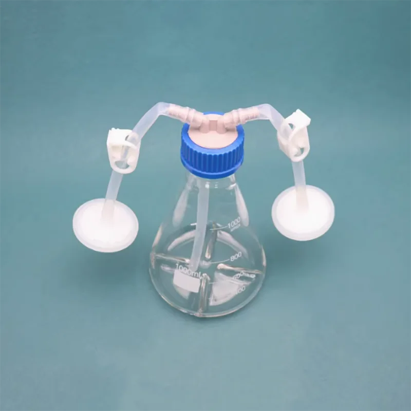 GL45 screw-hole triangle flask shaker bottle shaker bottle four groove 1000ml glass four-spike conical bottle