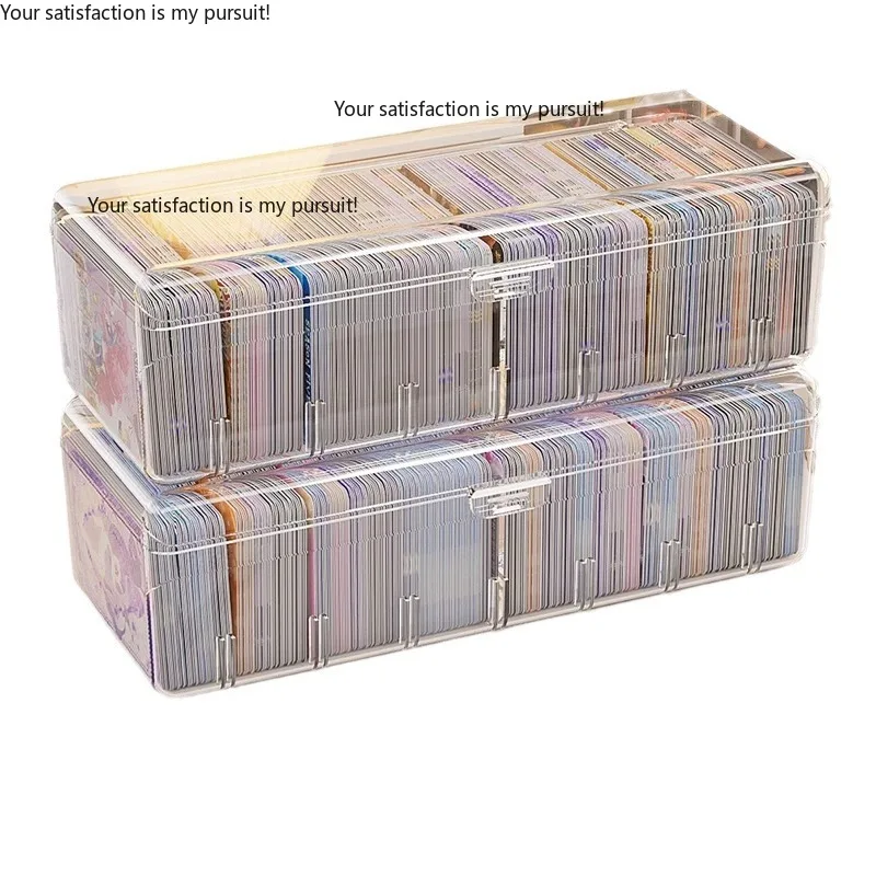 for 8 Grid Flip Acrylic Card Box Removable Dividers Multi-layer Desktop Card Storage Case