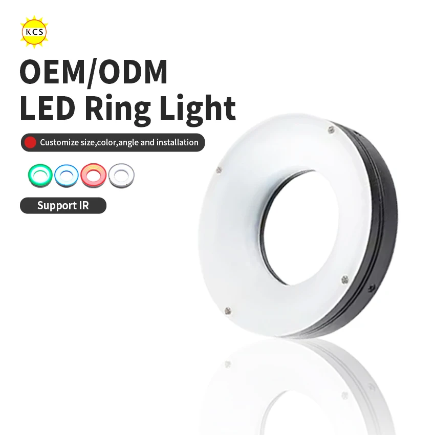 KCS مصدر الضوء الدائري LED مصباح مصمم على شكل حلقة آلة الرؤية LED العمل مصباح مصمم على شكل حلقة القطر الخارجي 30-34 فحص المكونات الإلكترونية