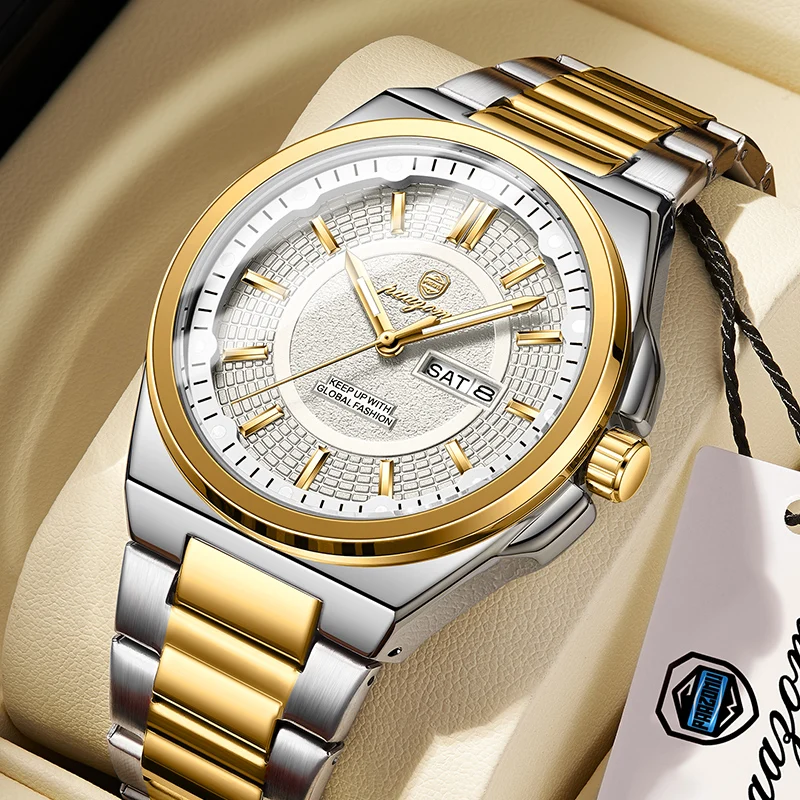 PAAZOMU Luxury Fashion Men Watch Waterproof Stainless Steel Luminous Military Man Wristwatch Date Business Quartz Men's Watches image 6