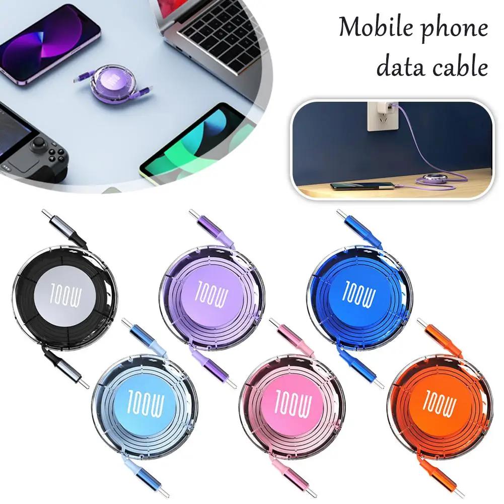

100W Type C to Type C Cable PD Fast Charging USB C to USB C For IPhone 15 Pro iPad Quick Charge Shrink Data Cable F6O1