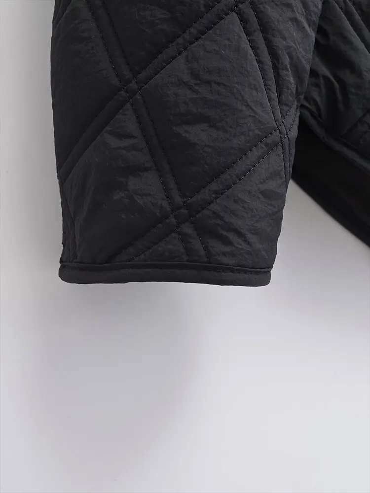 TRAF 2024 Autumn  Winter Casual Solid Women Hooded Jackets Zipper Pockets Thick Coats New Fashion Holiday Coats