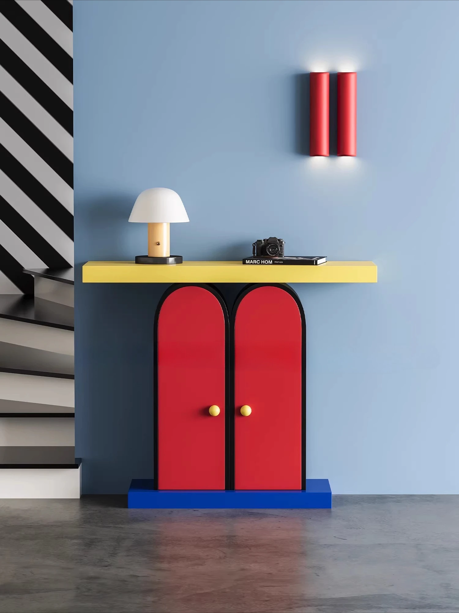 Light luxury creative contrasting color storage art table aisle corridor entrance table
