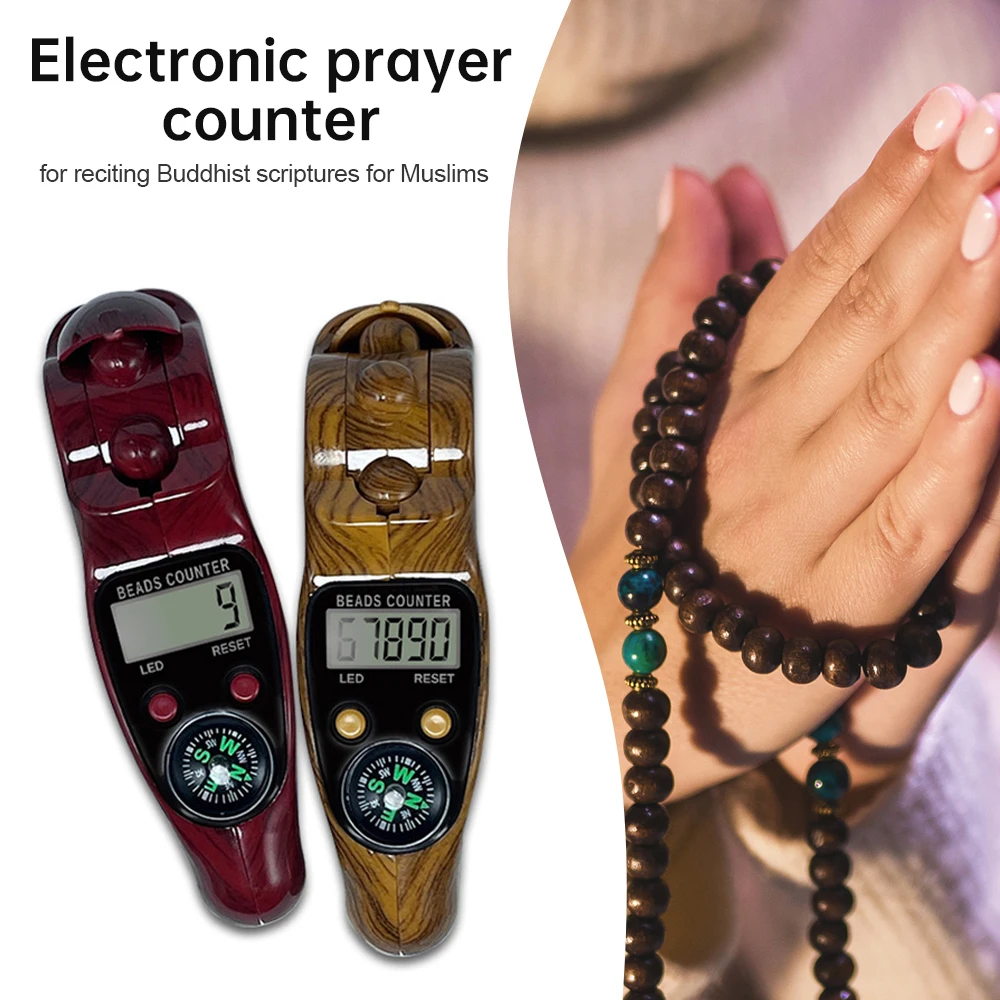 Hand Counter Portable Digital Beads Counter Lcd Digital Electronic Rosary Beads Tally Toy Tassel for Meditation Muslim Prayer