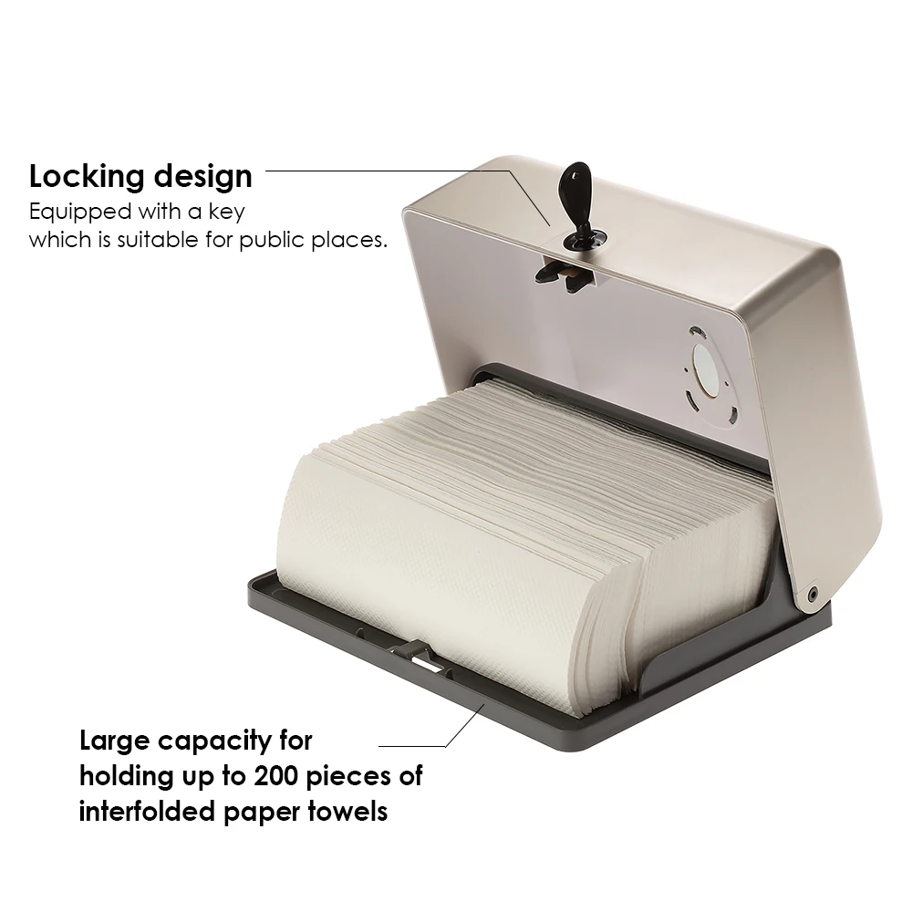 Wall-mounted Bathroom Tissue Dispenser Tissue Box Holder for Multifold Paper Towels