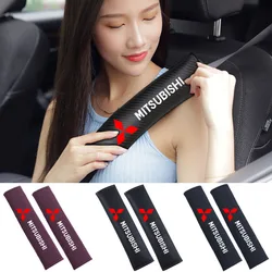 Car Safety Belt Shoulder Pad Safety Strap Cotton Flannel Cover for Mitsubishi Lancer ASX Outlander Pajero Evolution Accessories