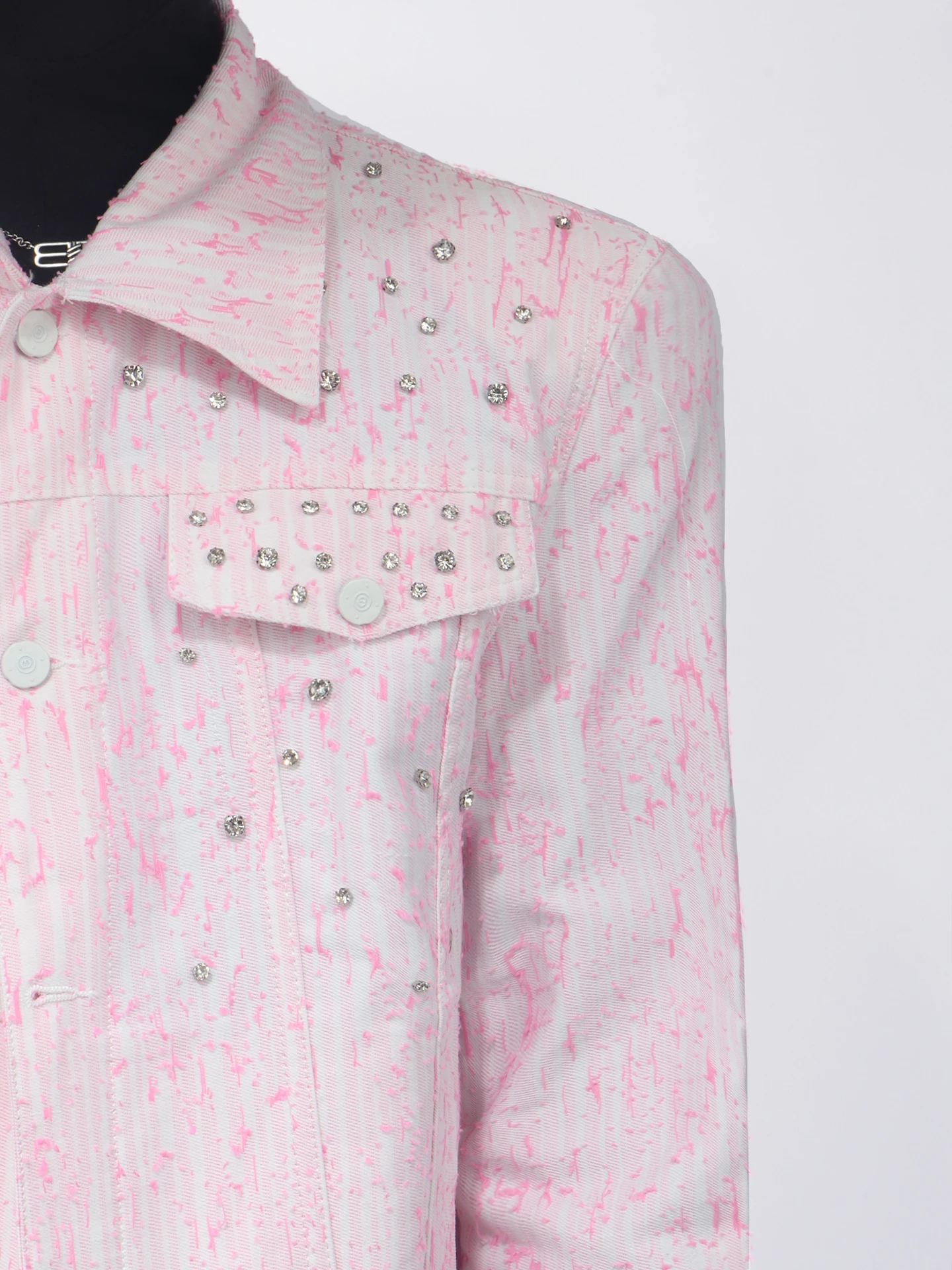 2025 Men's Autumn New Diamond-Studded Coats Male Fashion Long-Sleeve Short Style Jackets Trendy Padded Shoulder Versatile Jacket