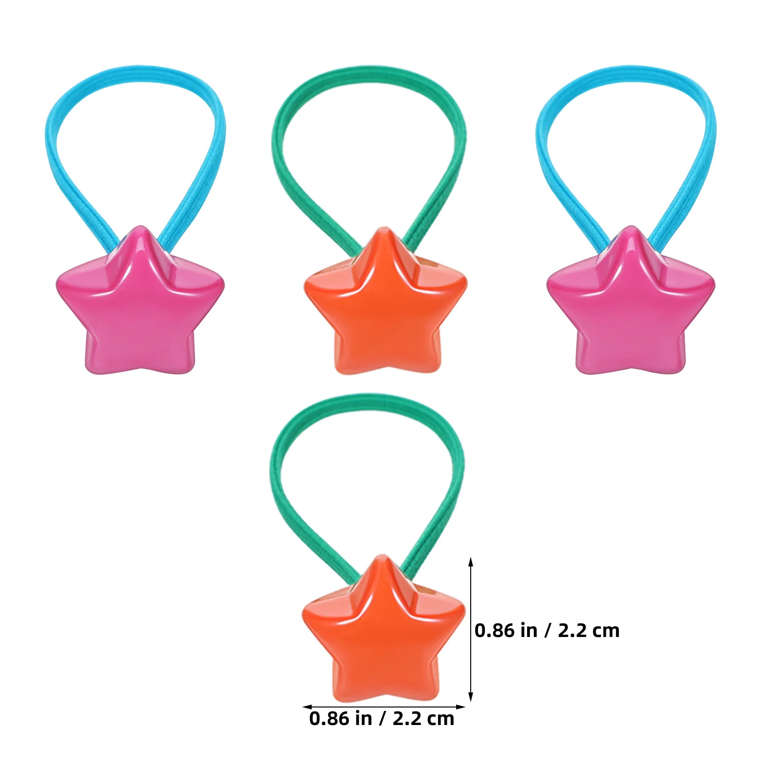14Pcs Versatile Styling Hair Ties No Damage Colorful Star Charms Girls Accessories Hair Ties for Girls No Damage