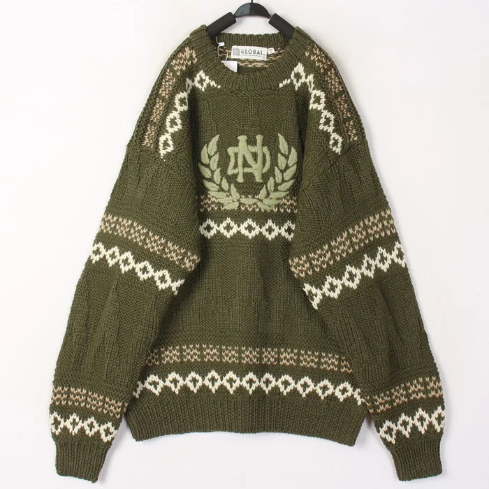 

Утепленный шерстяной свитер в рождественском стиле для женщин, с исландским скандинавским узором, длинный рукав, свободный крой, эксклюзивно онлайн